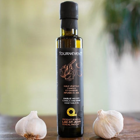 Huile De Canolae Et Chanvre Infusée A L'ail BIO 250ml