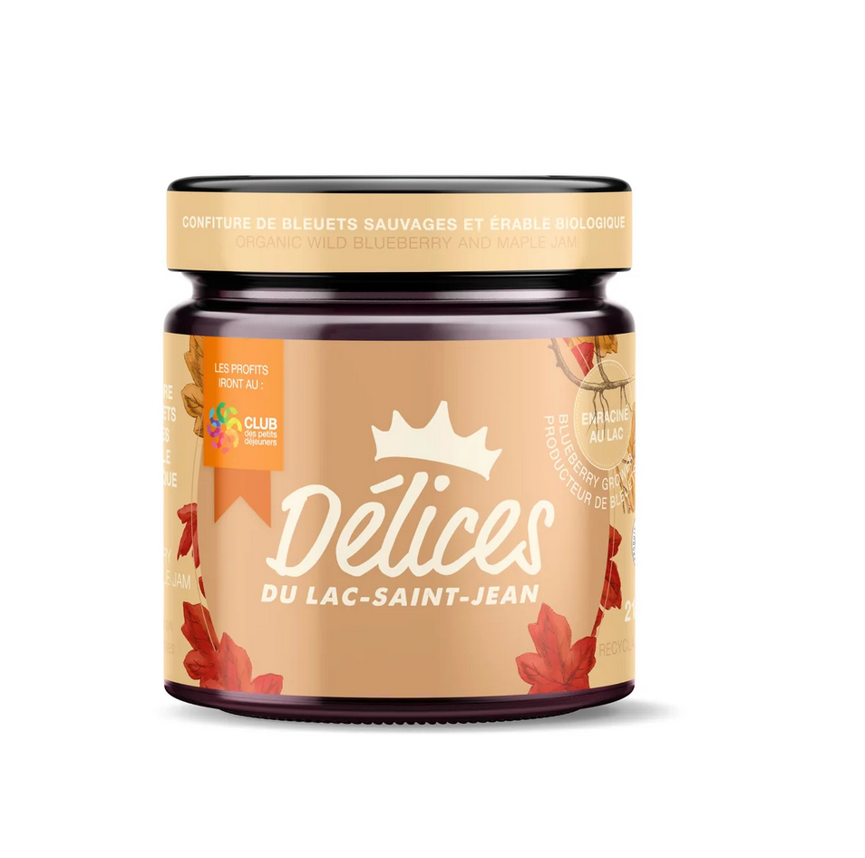 Confiture de bleuets et érable bio - Délices du Lac - 212 ml