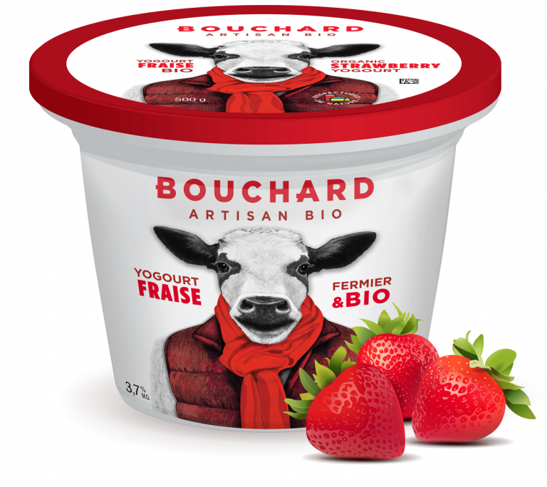 Yogourt aux fraises bio - Bouvhard artisan