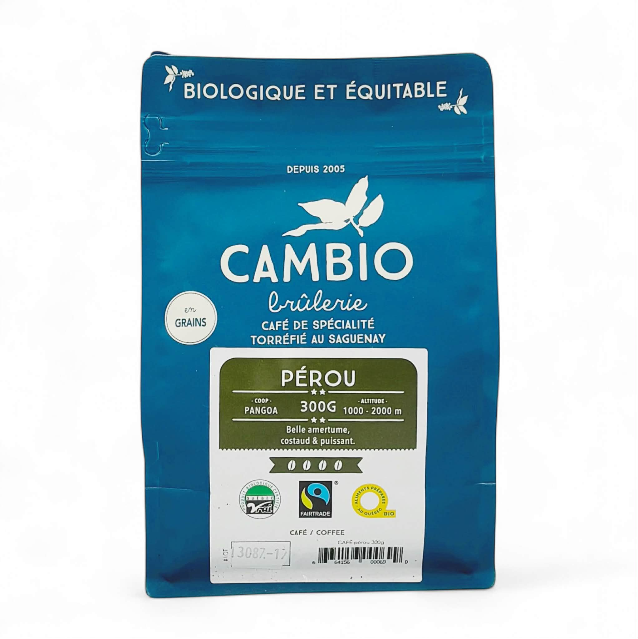 Café Pérou noir bio équitable - 300g - Cambio