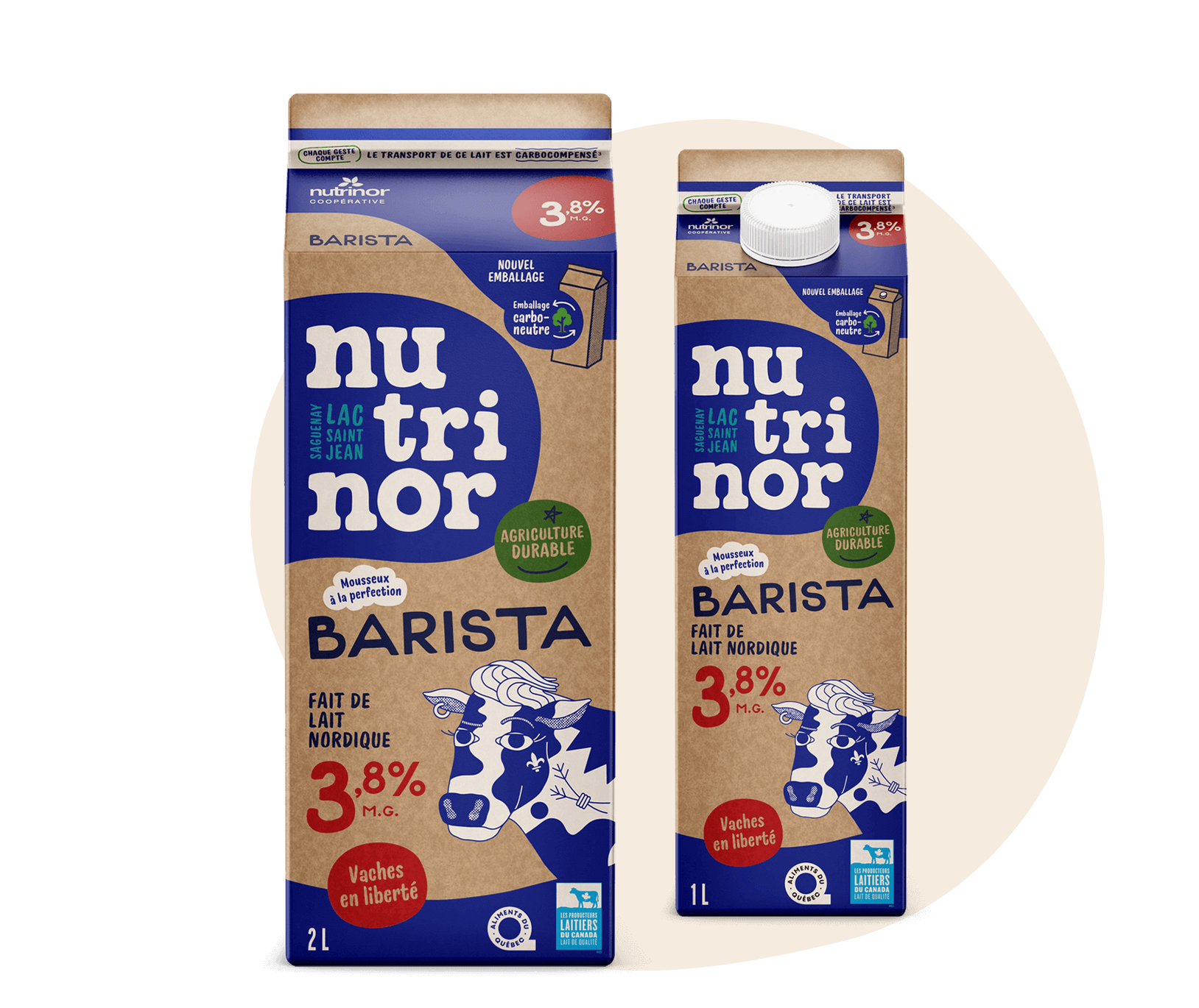 Lait nordique barista 3.8% - Nutrinor - 1L