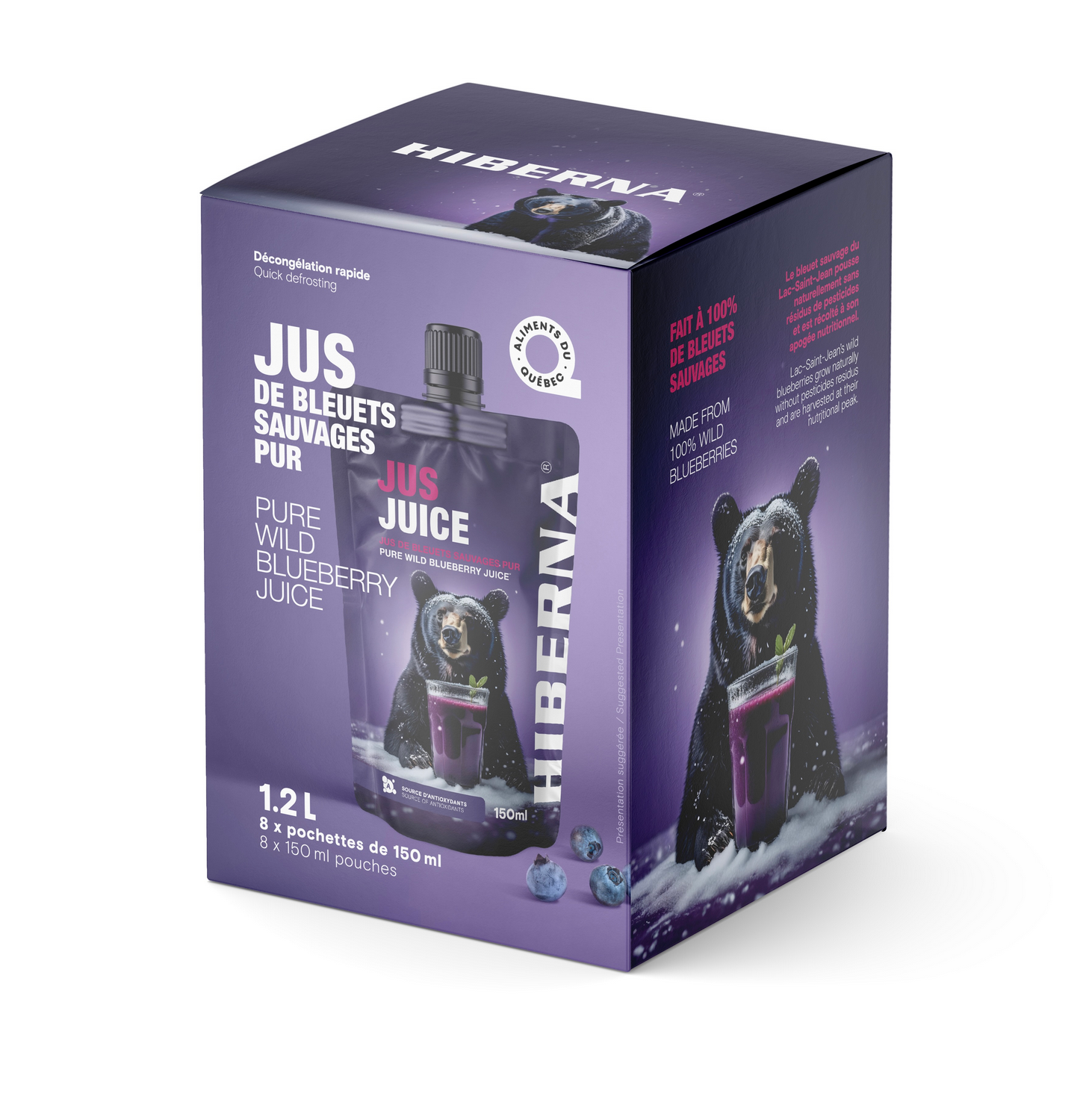 Jus de bleuets sauvages - Hiberna - 8x150 ml
