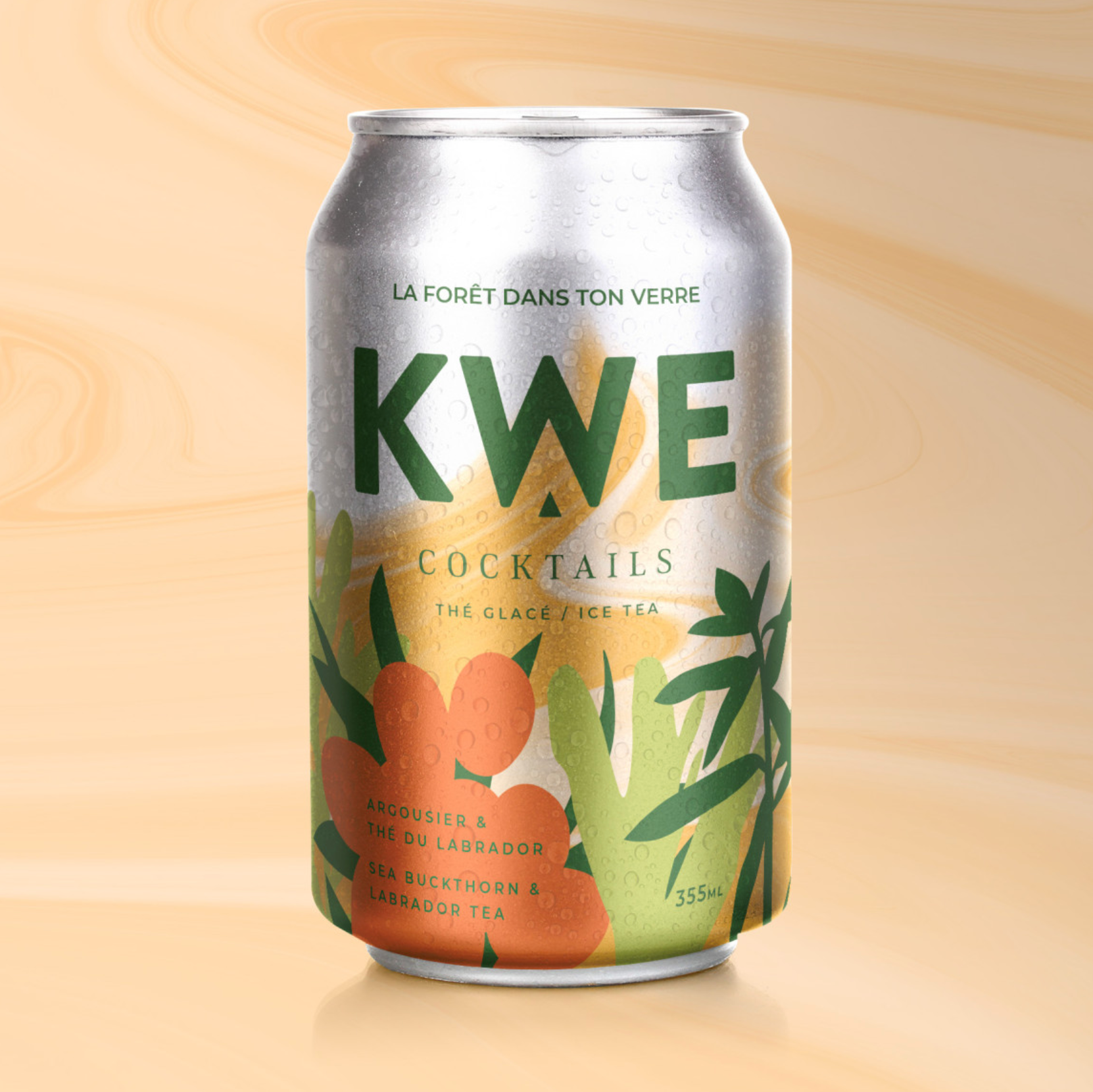 Thé glacé Argousier et thé du Labrador - KWE Cocktails - 355 ml