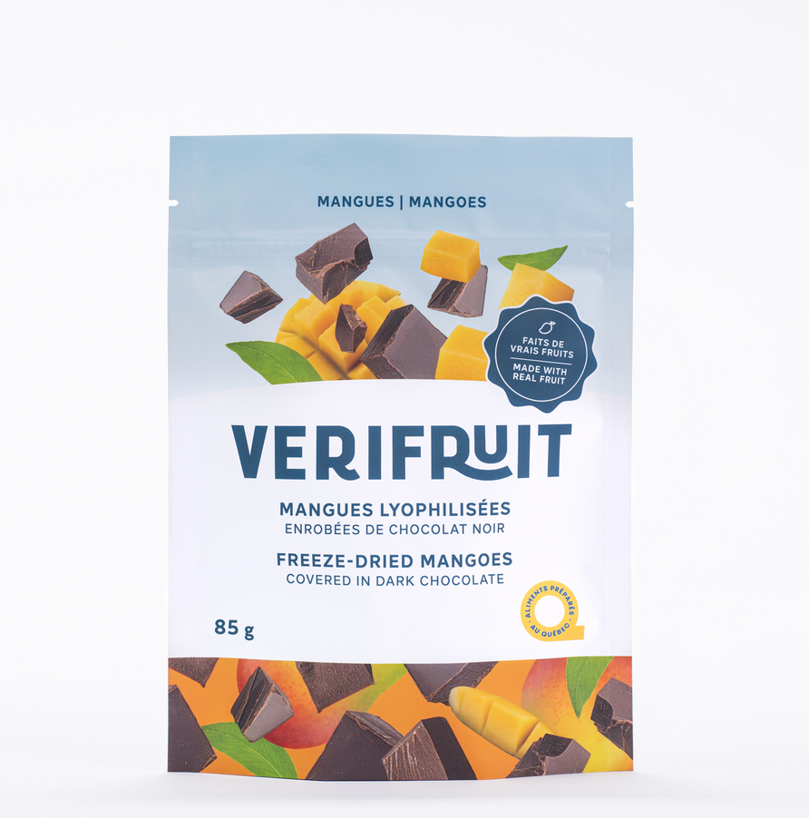 Mangues lyophilisése enrobées de chocolat noir - Verifruit - 85g