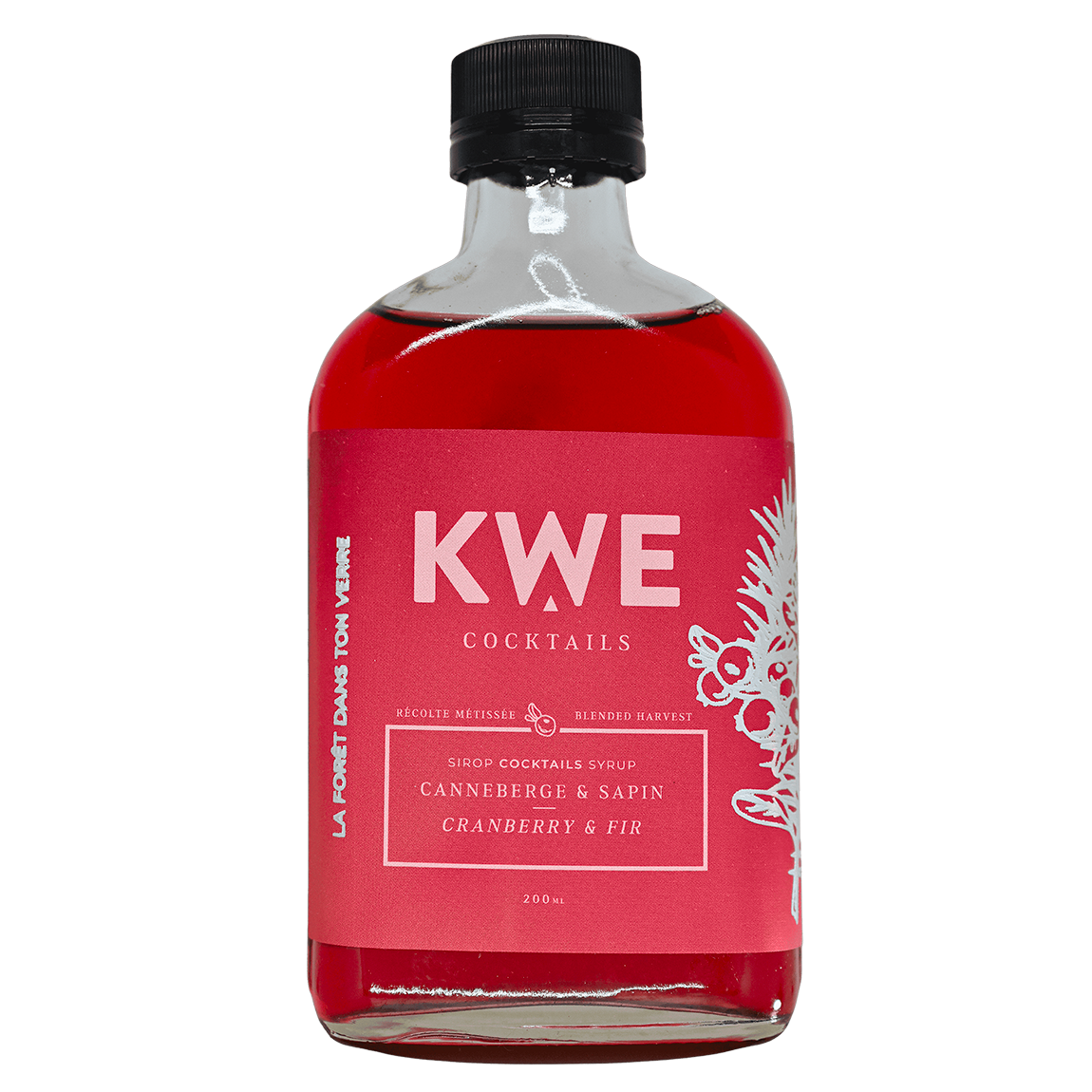 Sirop canneberge et sapin - KWE Cocktails - 200 ml