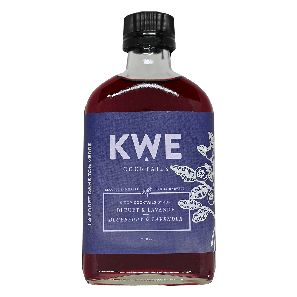 Sirop bleuet et lavande - KWE Cocktails - 200 ml