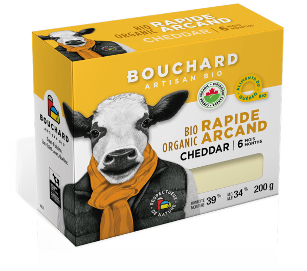 Fromage cheddar 6 mois bio (Rapide Arcand) - Bouchard artisan