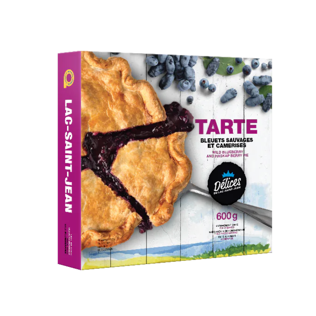 Tarte aux bleuets et camerises - Délices du Lac - 600 g