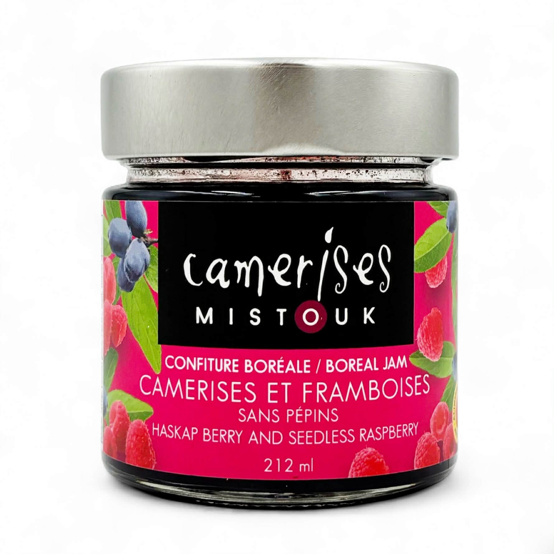 confiture boréale camerises et framboises - Camerises Mistouk -212 ml