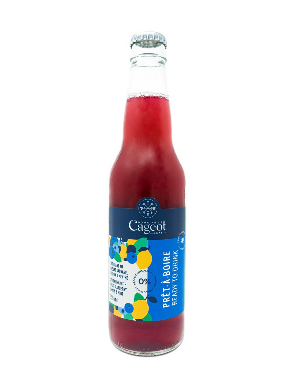 Le prêt-à-boire pétillants au bleuets sauvages - Domaine le Cageot - 355 ml