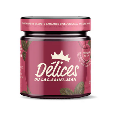 Tartinade de bleuets et thé des bois bio - Délices du Lac - 212 ml