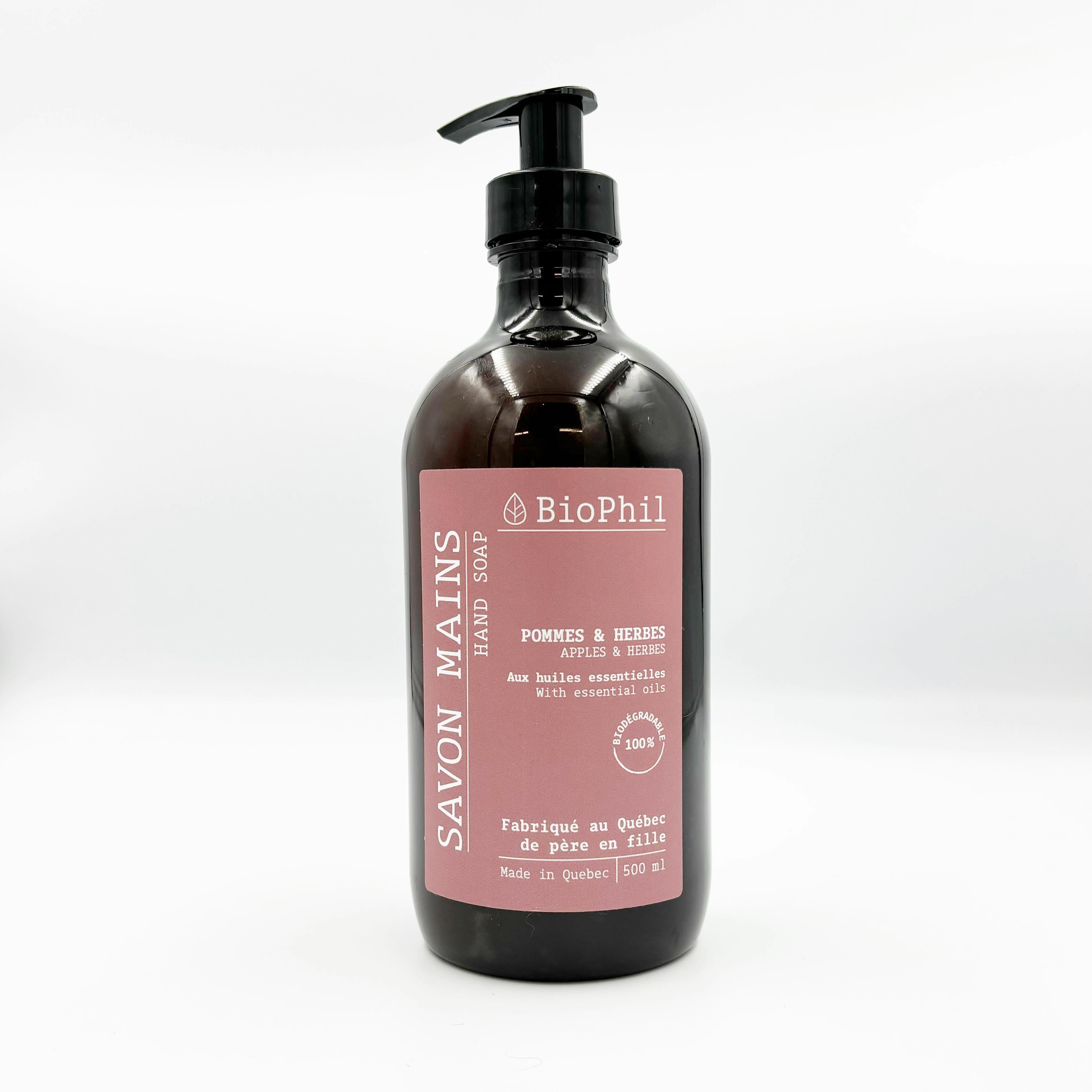 Savon à mains Pommes et herbes - BioPhil – 500ml