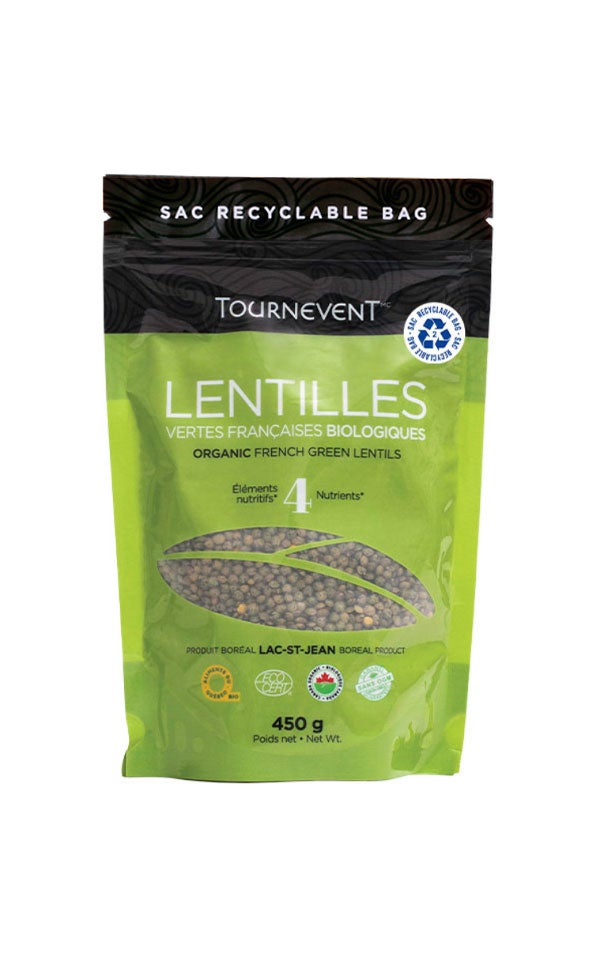 Lentilles vertes françaises bio - Tournevent - 450 g