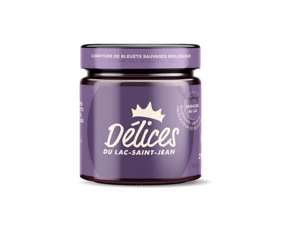 Confiture de bleuets bio - Délices du Lac - 212 ml